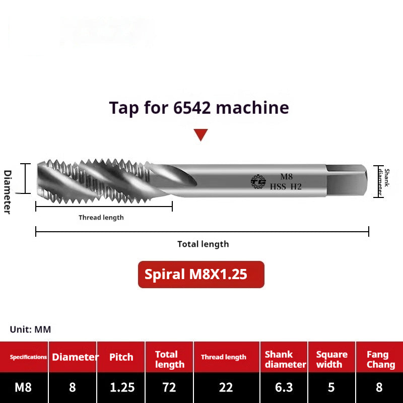 2109-Spiral tap tapping M2 fine tooth iron, aluminum, copper steel, stainless steel, special tapping drill bit M3M4M5M6 Shandong Denso Pricision Tools Co.,Ltd.